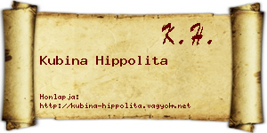 Kubina Hippolita névjegykártya